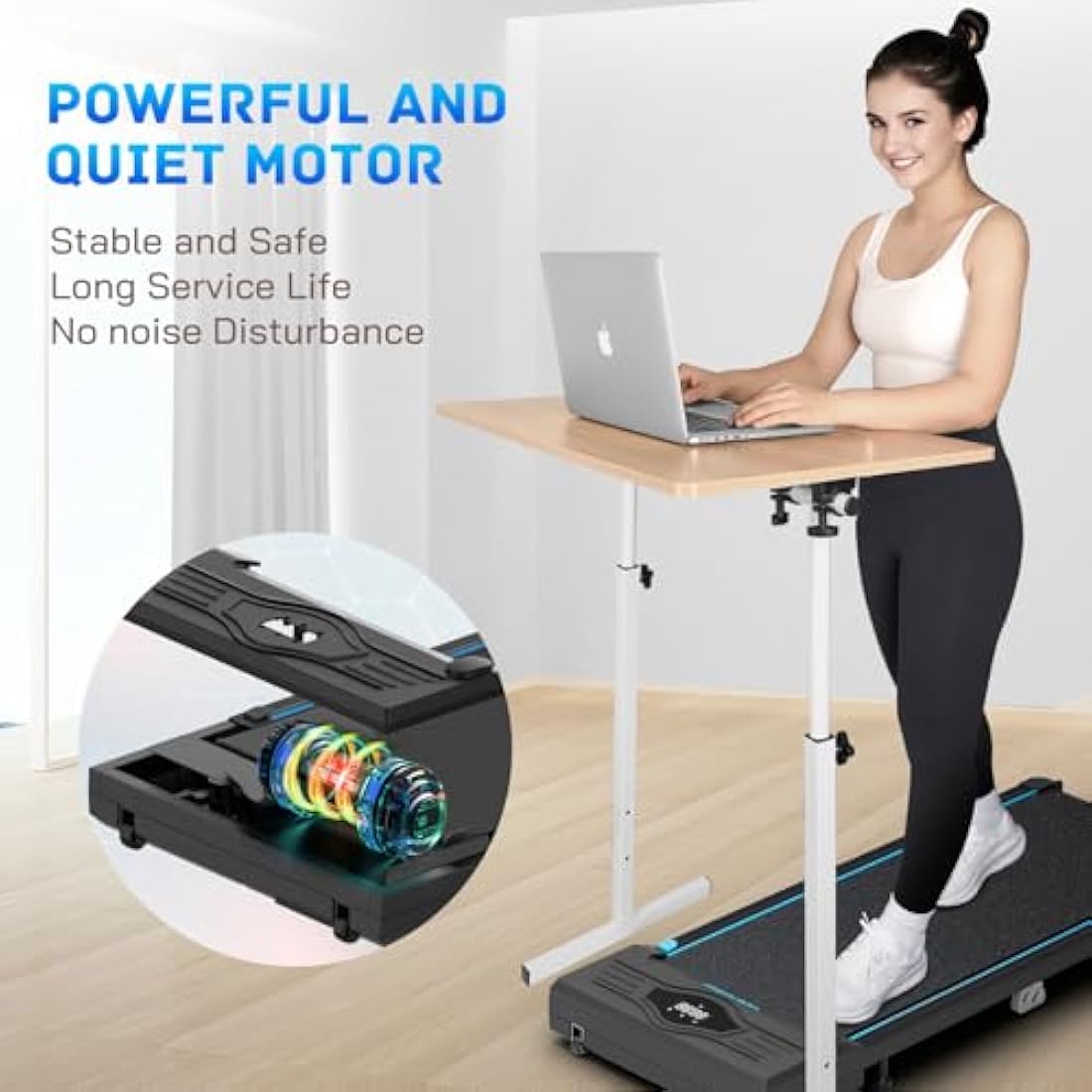 Jolof Store Under Desk Walking Pad – Compact Treadmill with LED Display