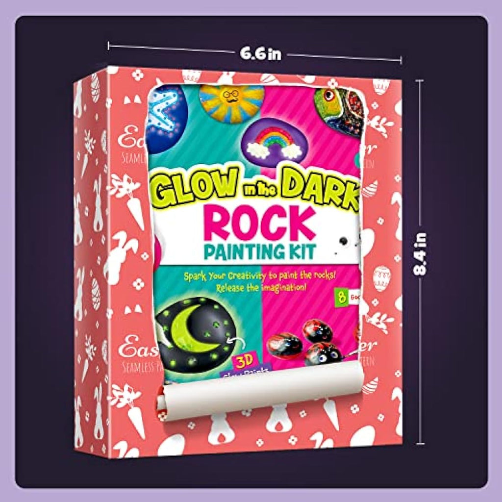 Jolof Store Rock Painting Kit – Glow in The Dark Arts and Crafts for Kids