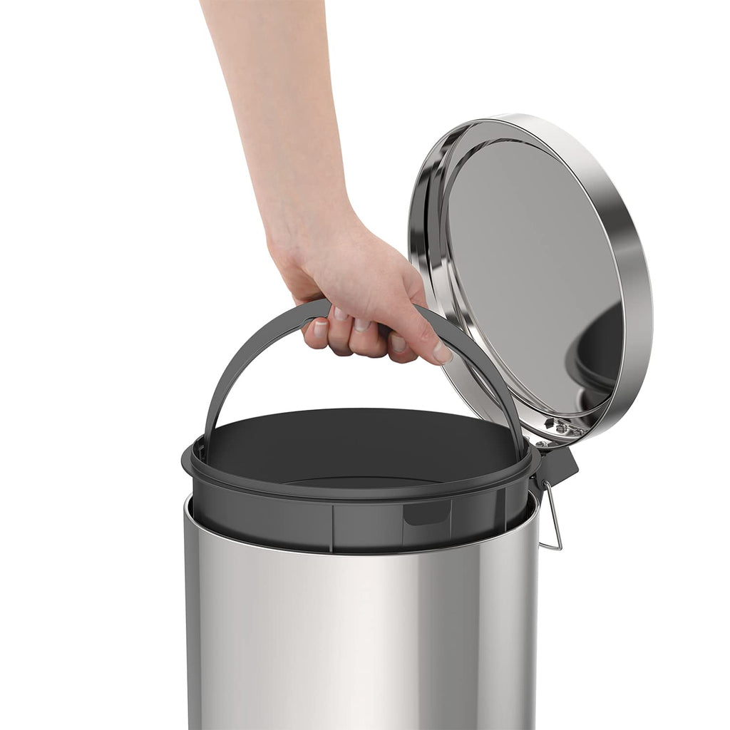 Tramontina 12L Stainless Steel Kitchen Bin – Pedal Waste Bin with Lid