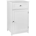 Bath Vida White Bathroom Floor Cabinet – 1 Door 1 Drawer MDF Storage
