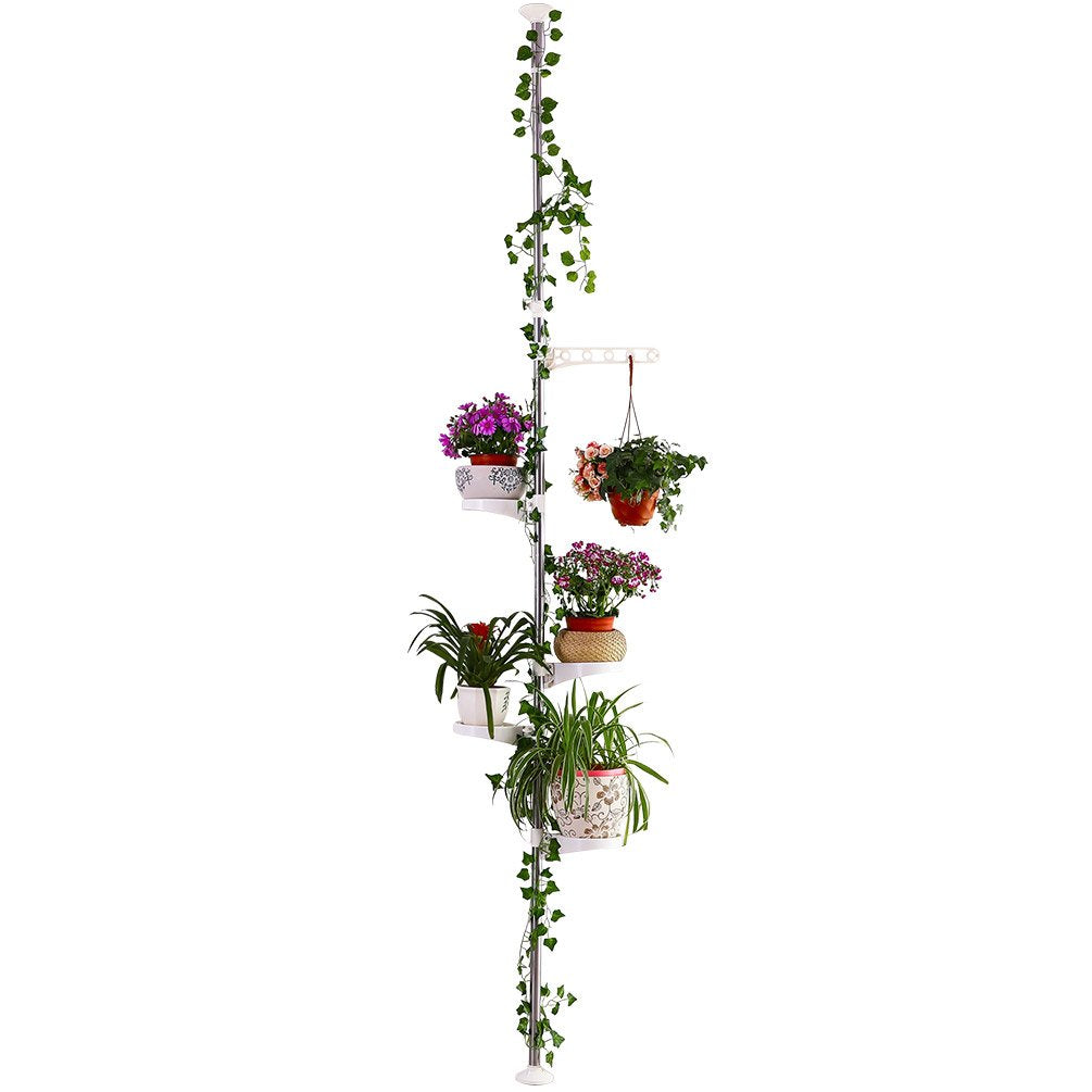 Hershii 5-Layer Tension Rod Plant Stand | Adjustable Floor to Ceiling Rack
