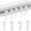 100 Pieces Plastic glider Curtain Hooks for curtains white,2.7x0.9mm