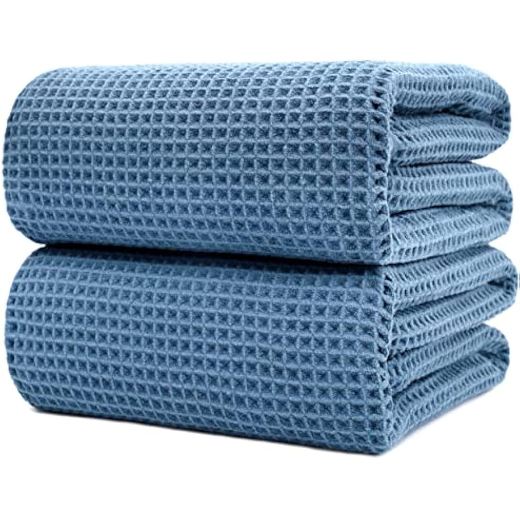Polyte Microfibre Bath Sheet Set – Quick Dry Waffle Weave, 2 Pack