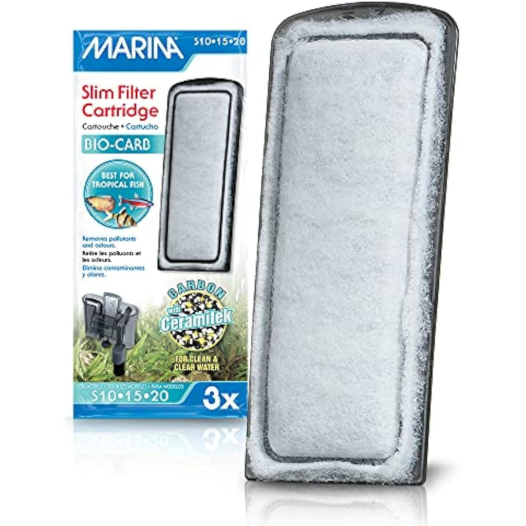 Marina Bio-Carb Slim Filter Cartridge for Tropical Fish - 3 Pack