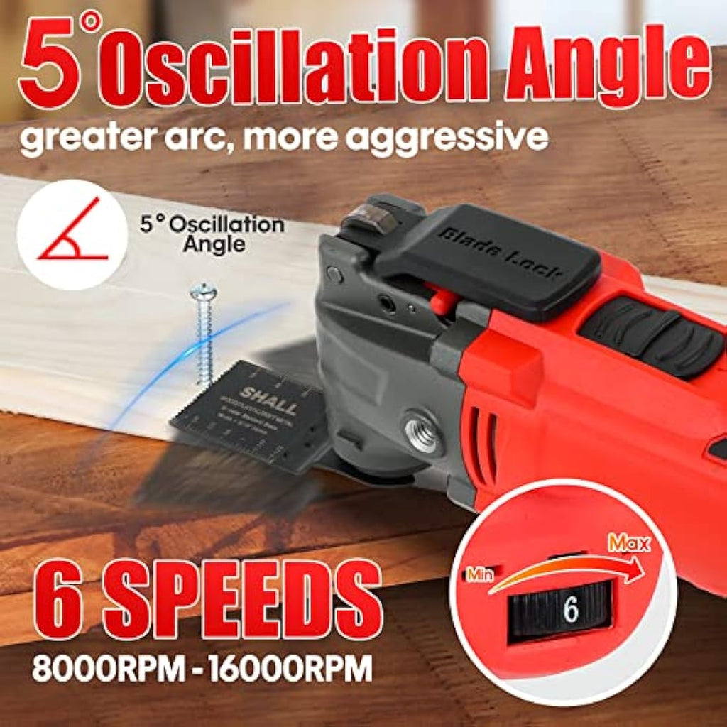 SHALL Oscillating Multitool Kit – 500W Power Tool with 34 Accessories