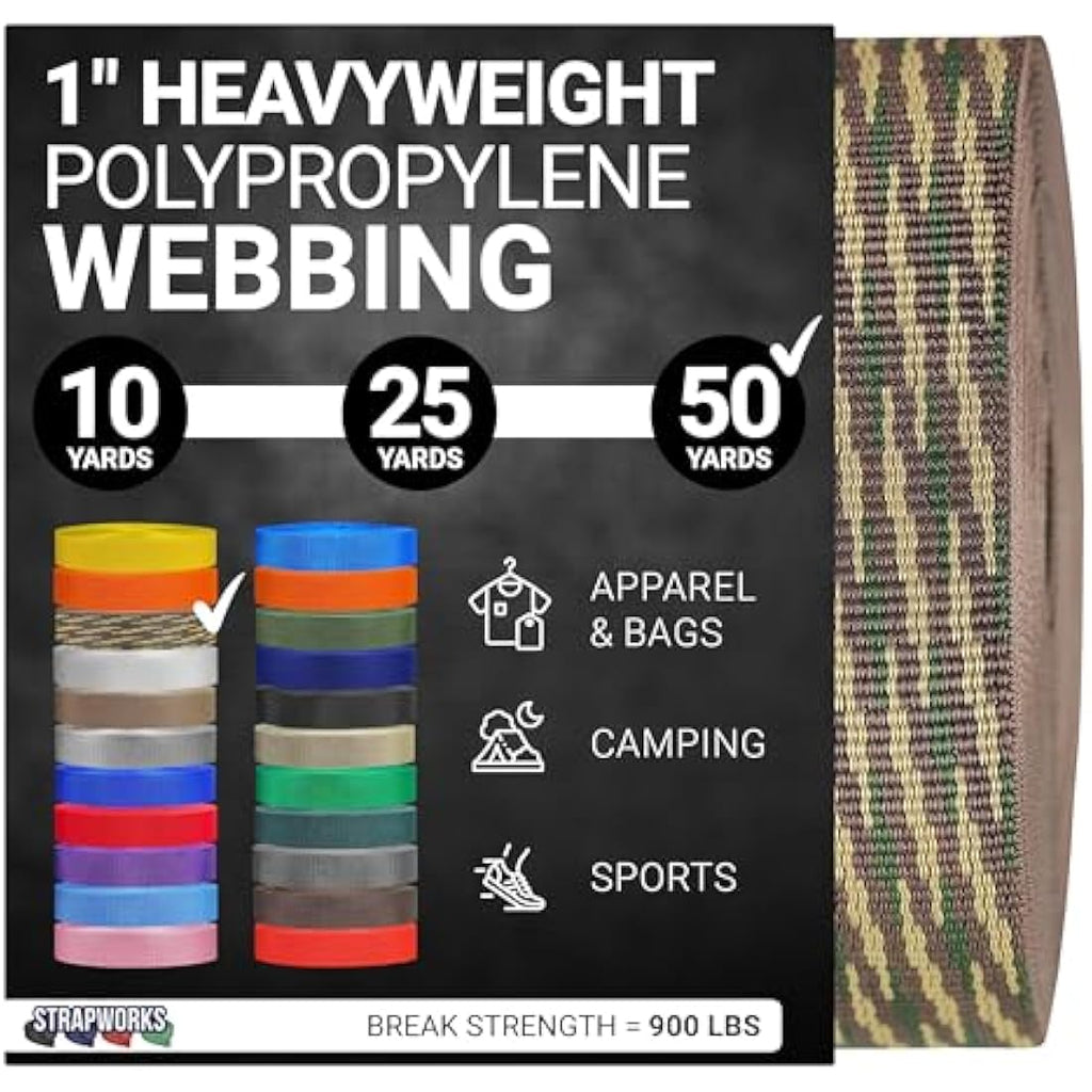 Strapworks Heavyweight Polypropylene Webbing | Heavy Duty Outdoor Strap