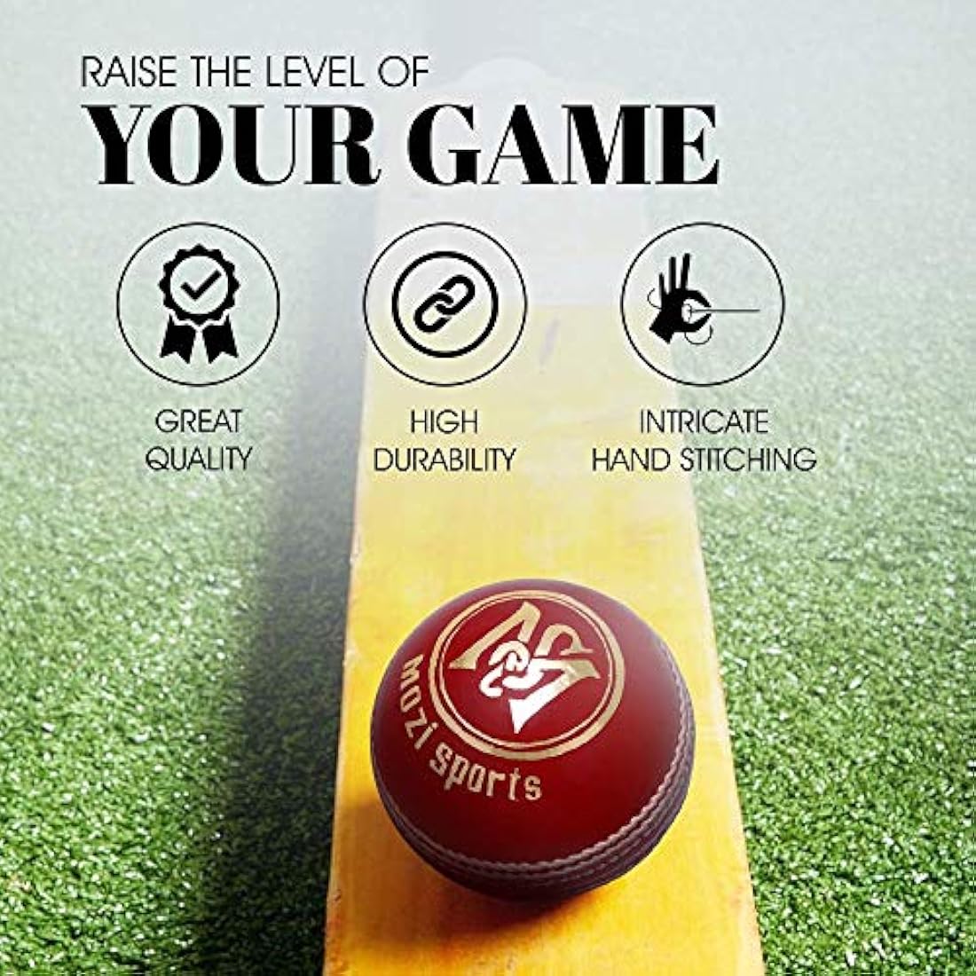Mozi Sports Leather Cricket Ball – Hand Stitched Match Quality 5.5oz