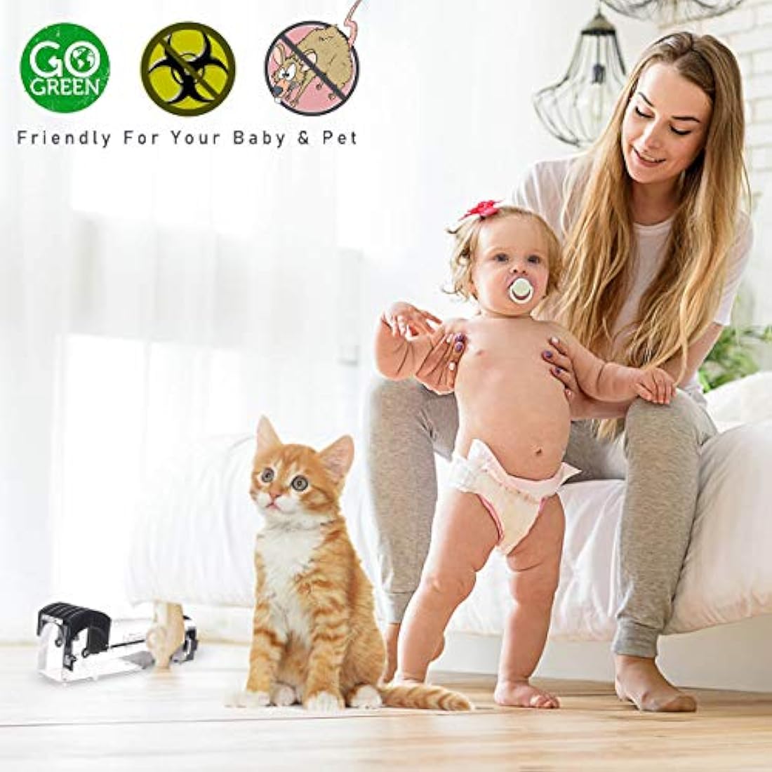 Bxlive Humane Mouse Trap – Reusable No-Kill Indoor Rodent Catcher