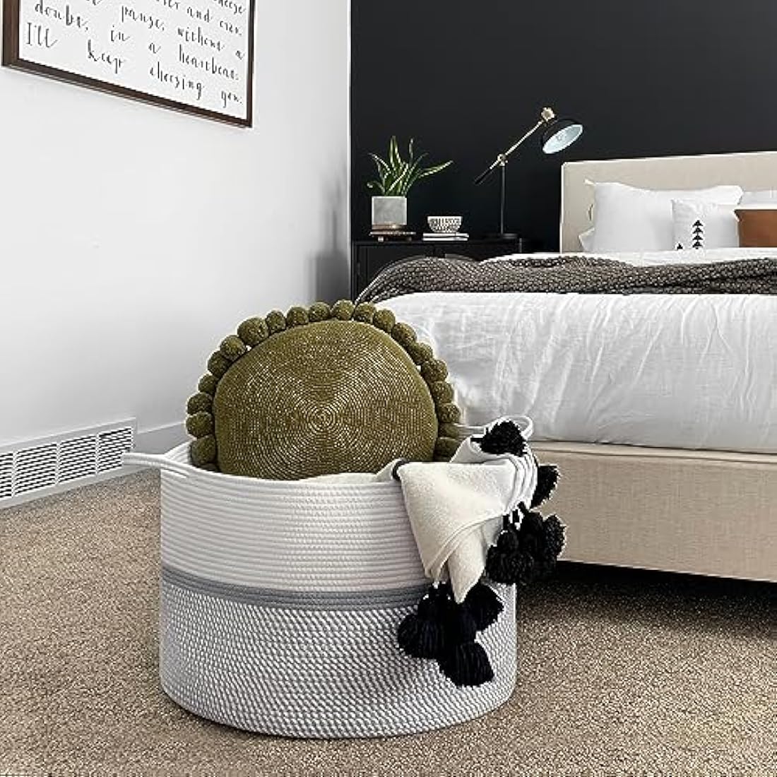 Jolof Store XXXL Cotton Rope Laundry Basket | Large Woven Storage Hamper