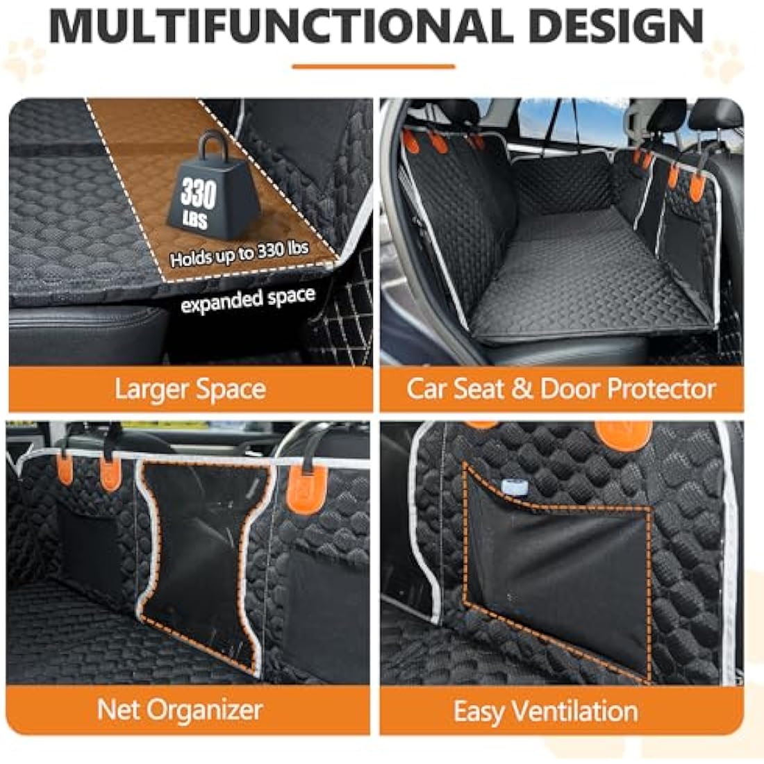 Dog Car Seat Cover – Waterproof Pet Hammock for SUV & Truck