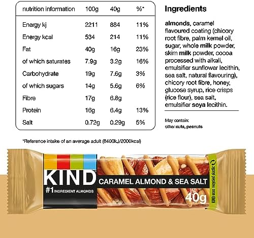 KIND Caramel Almond & Sea Salt Gluten Free Nut Bars - 24 x 40g
