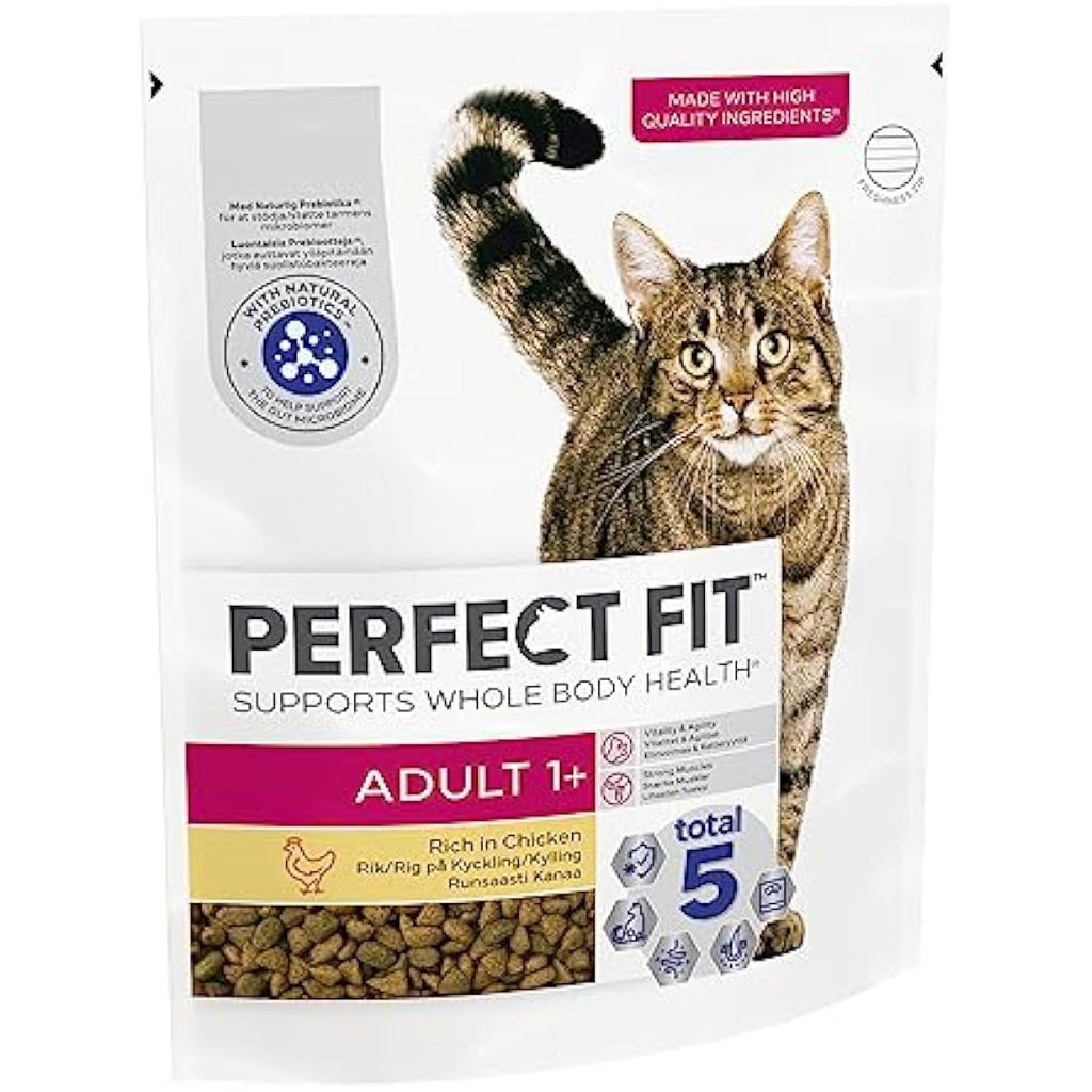 Perfect Fit Adult 1+ Dry Cat Food - Rich in Chicken - 4 x 750g Bags