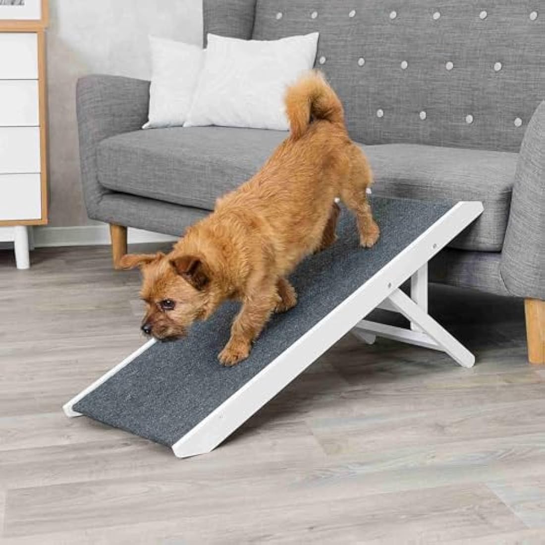 Trixie Height-Adjustable Pet Furniture Ramp – White Non-Slip MDF