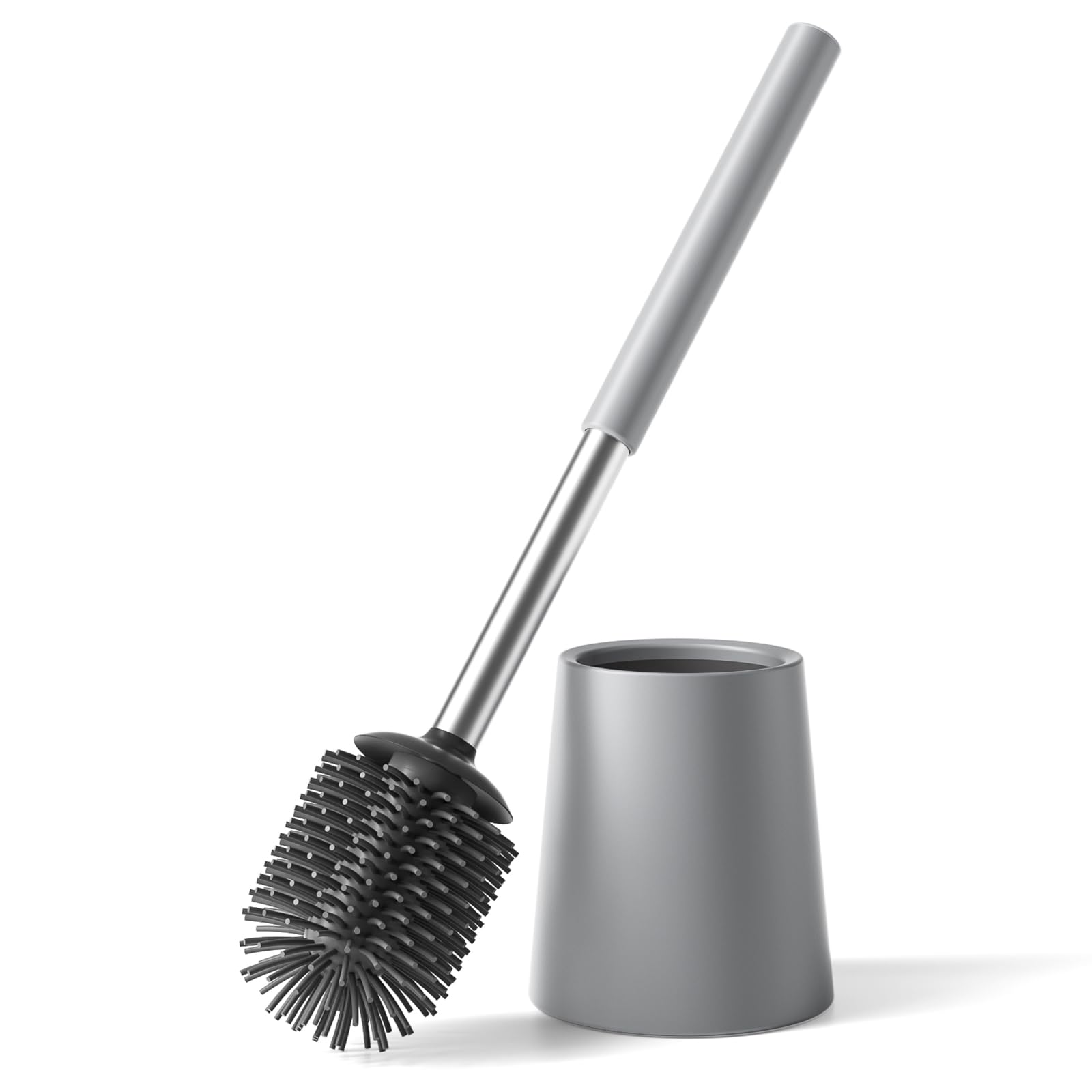 Siapapla Matte Grey 304 Stainless Steel Toilet Brush and Holder Set