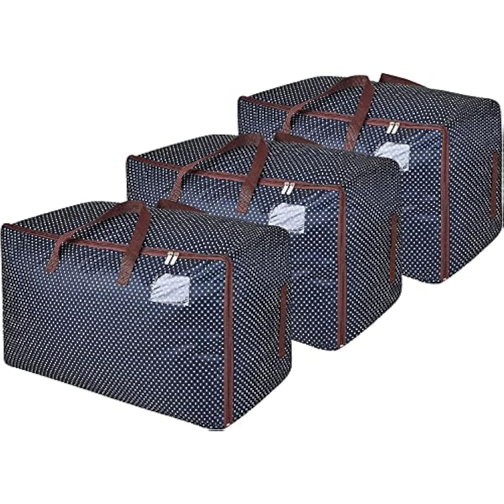 DOKEHOM 105L Large Fabric Storage Bags | 3-Pack Moistureproof Organizers