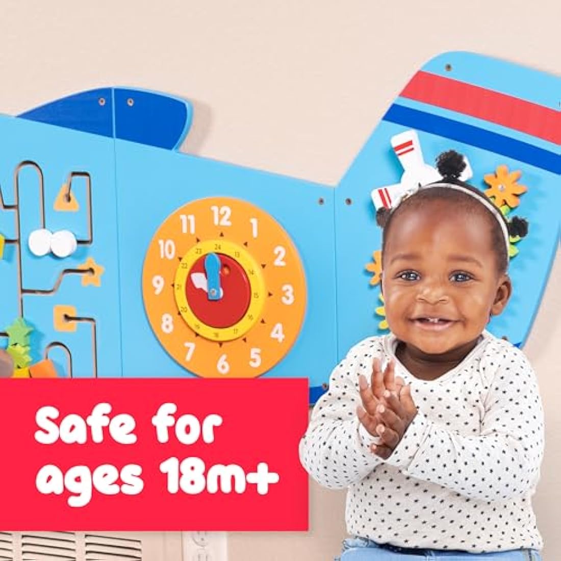 Jolof Store Airplane Activity Wall Panels | Montessori Sensory Busy Board