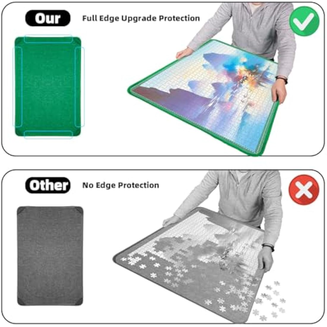 MOZOOSON Jigsaw Puzzle Board – 1000 Piece Storage with 6 Sorting Trays
