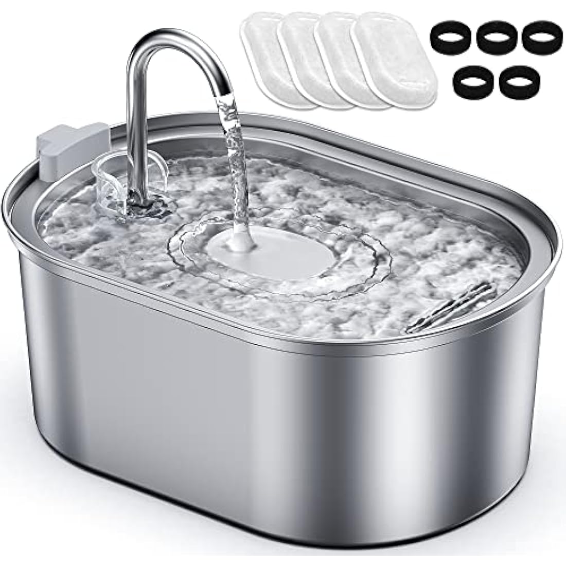 Petace Stainless Steel Cat Water Fountain | 3.2L Quiet Pet Dispenser