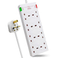 EXTRASTAR 8 Way Extension Lead with Surge Protection - 3m White