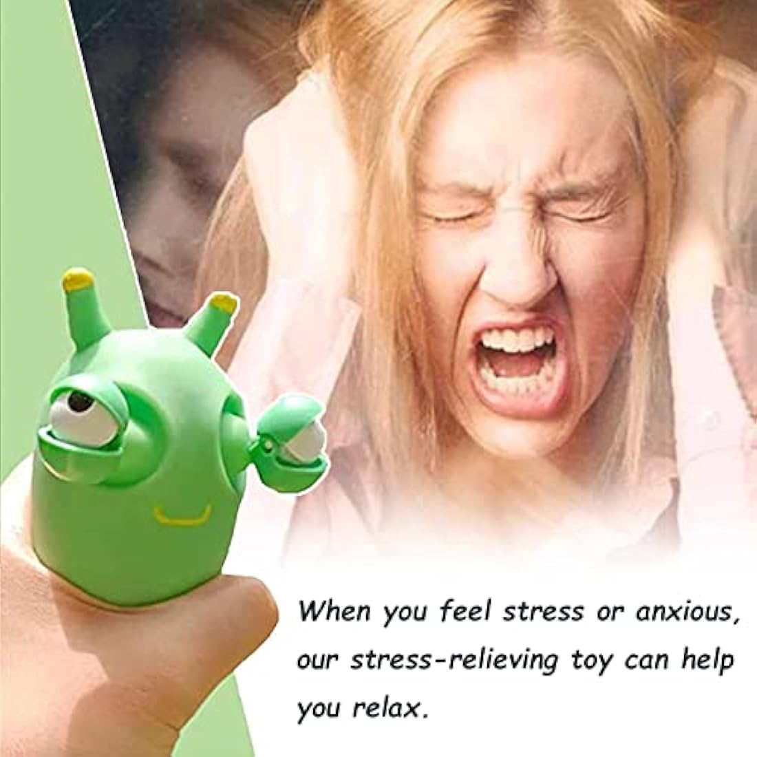 Jolof Store Grass Worm Squeeze Toy – Eye Popping Fidget Stress Relief
