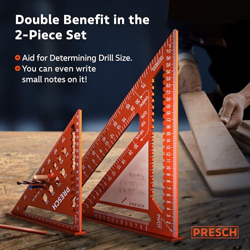Presch Carpenters Square Set | 180mm & 300mm Milled Aluminum Tools