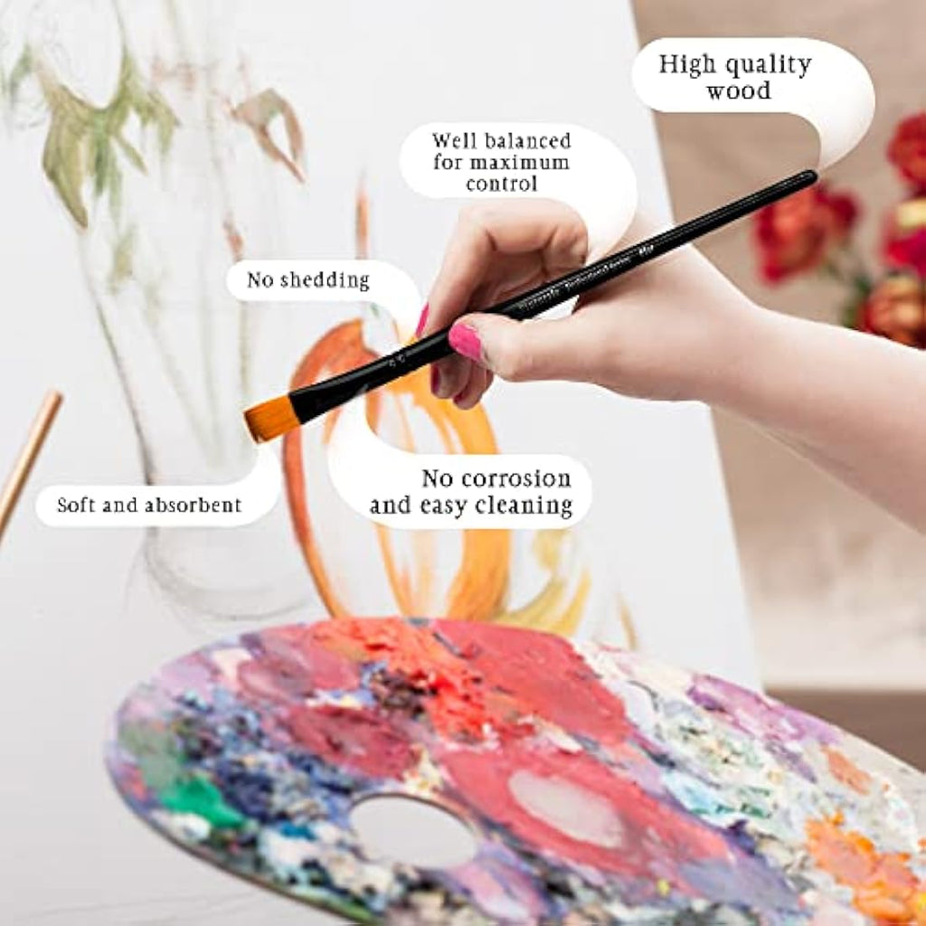 Pinturale Arts 12-Piece Handmade Acrylic and Oil Paint Brush Set