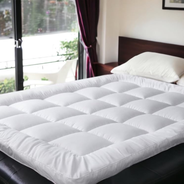 VL King Size Mattress Topper | 10cm Thick Soft Microfiber Protector