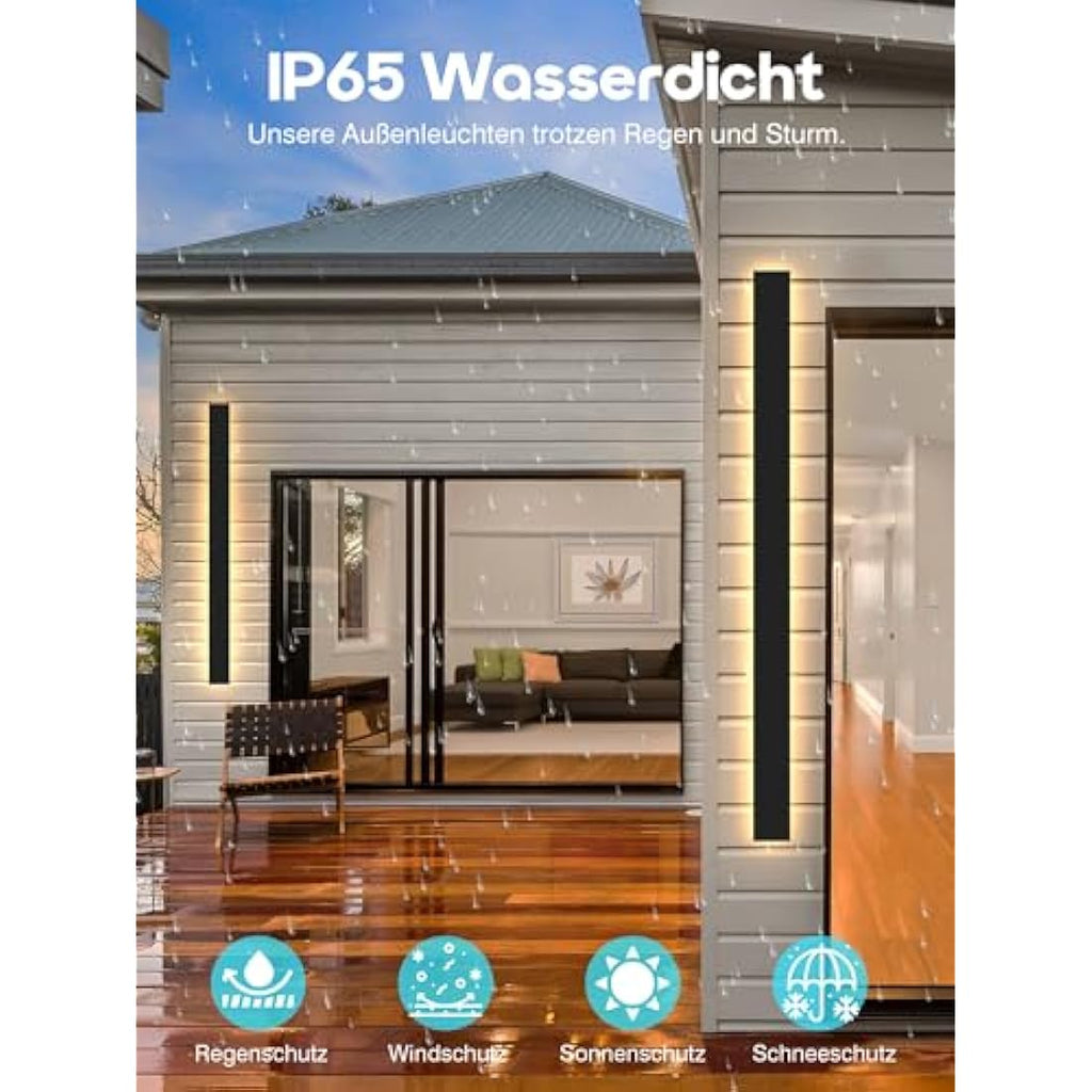 Modern LED Outdoor Wall Sconce | IP65 Waterproof 48W 150cm