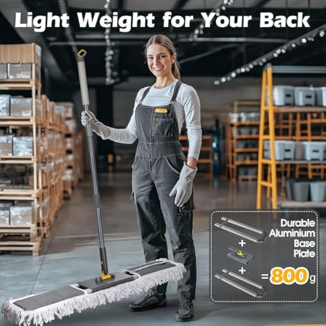 MASTERTOP 90cm Commercial Flat Mop – Heavy Duty Industrial Dust Sweeper