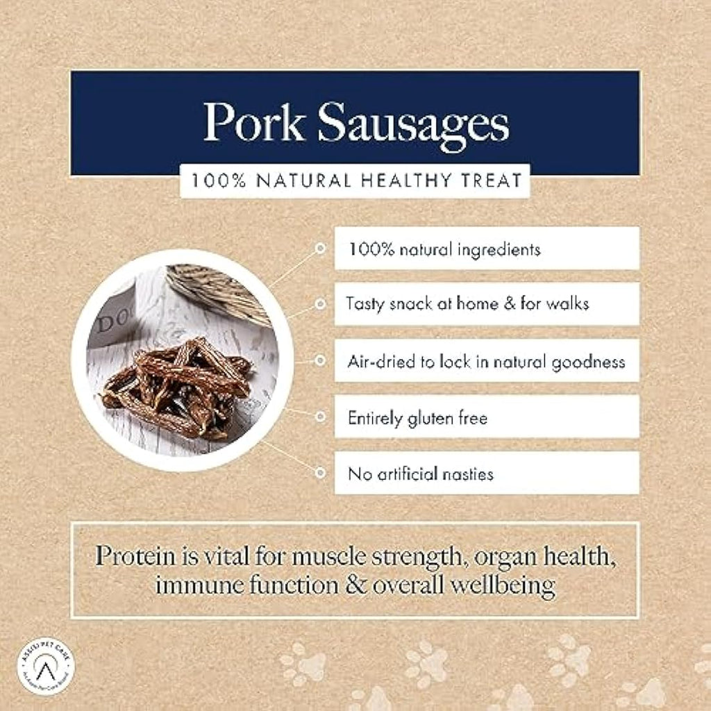 Hollings Pork Sausages Dog Treats | Natural Air Dried Chews (3kg)