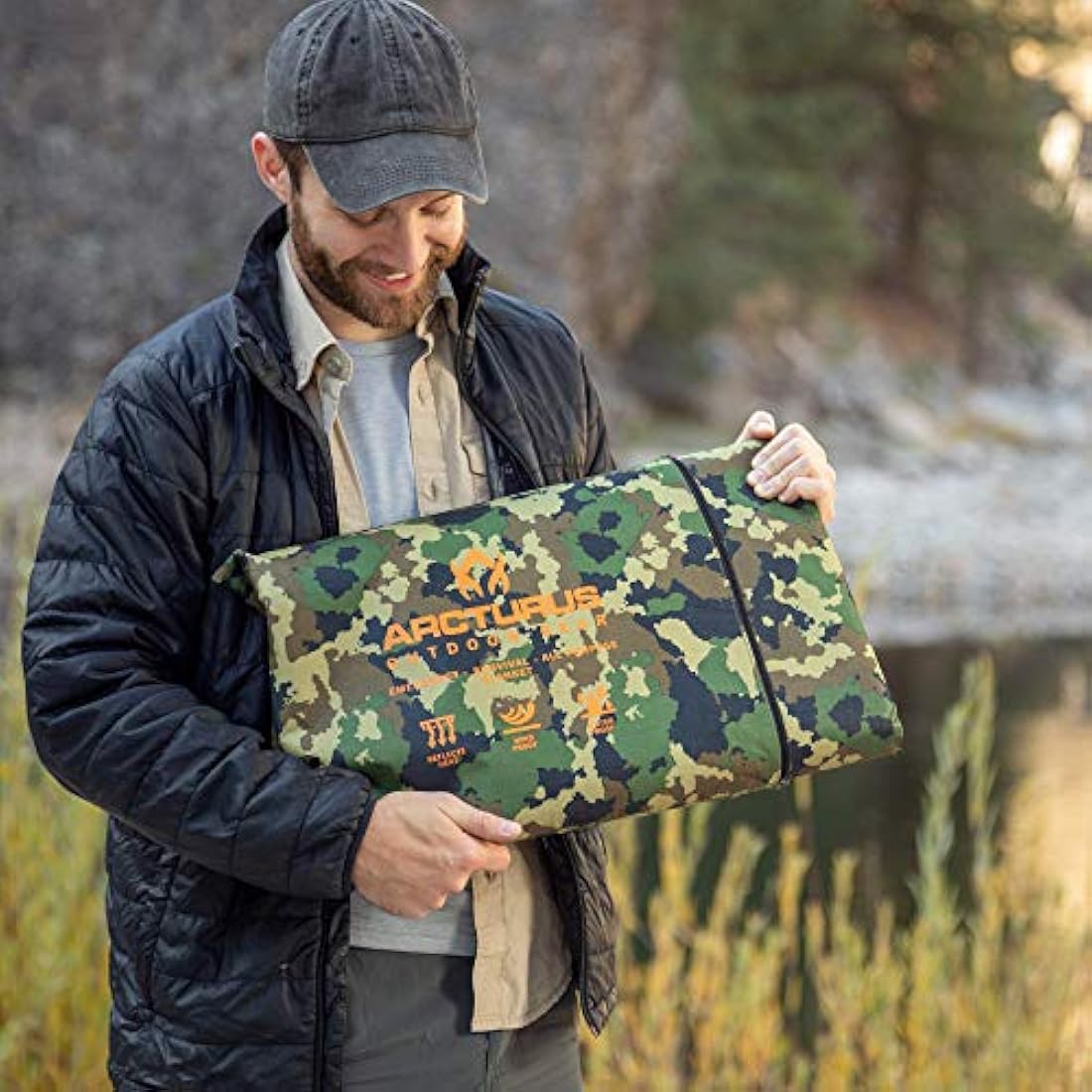 Arcturus XL Survival Tarp | Waterproof Emergency Blanket - Woodland Camo