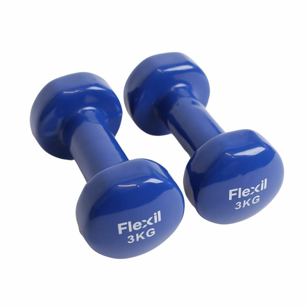 Vinyl Coated Cast Iron Dumbbell Hand Weights Set - 3kg