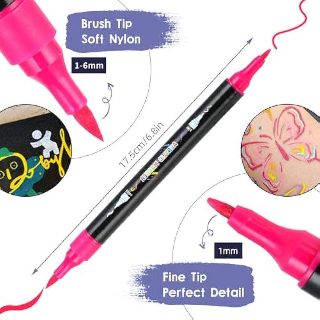 60 Colors Dual Tip Acrylic Paint Pens for Rock Painting