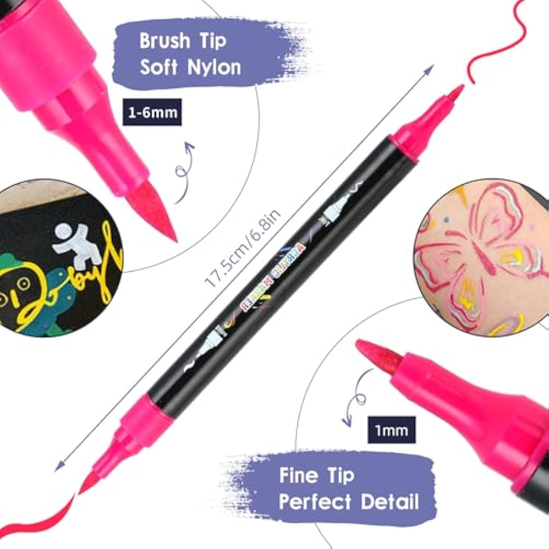 60 Colors Dual Tip Acrylic Paint Pens for Rock Painting