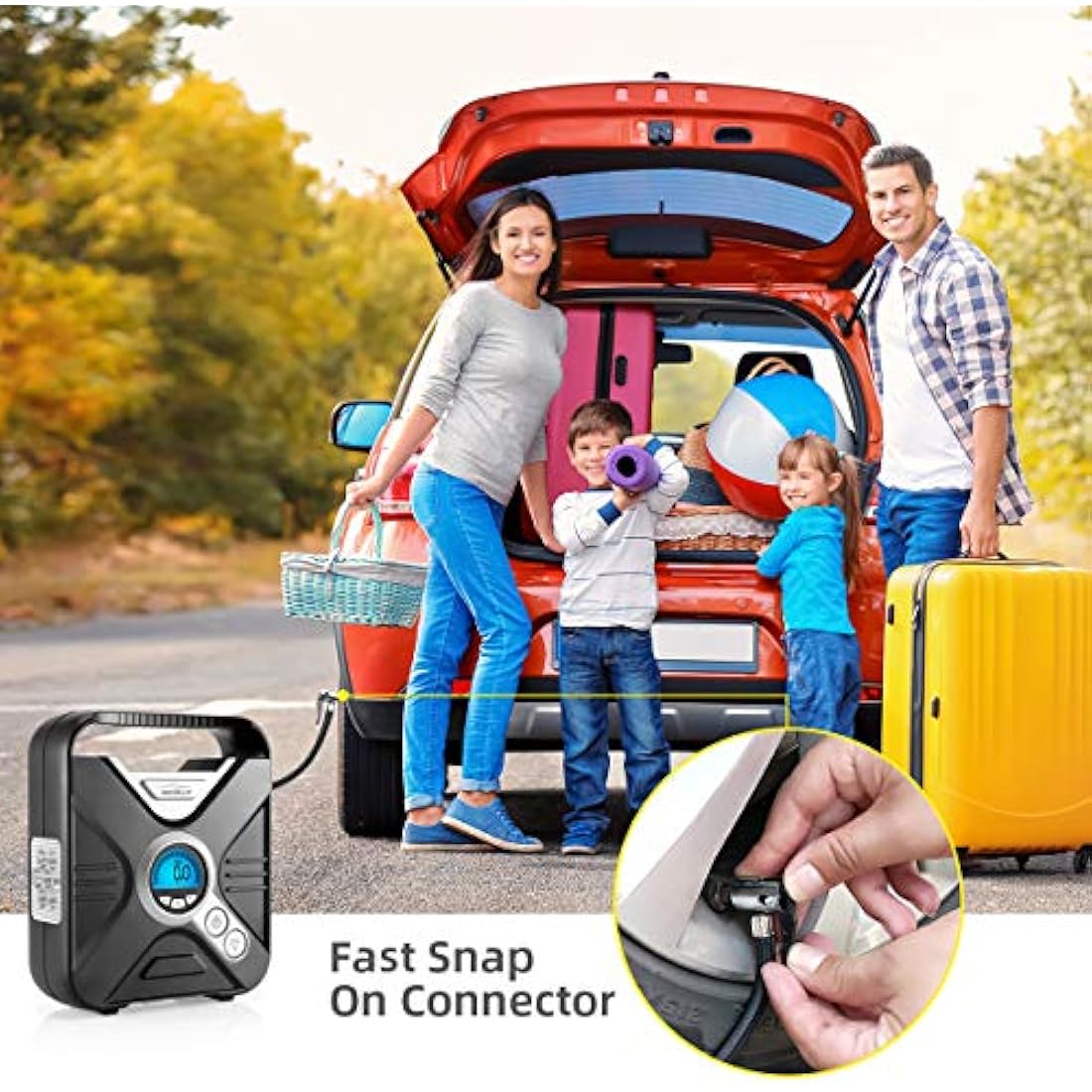 WindGallop Car Tyre Inflator | 12V Digital Air Compressor with LED Light