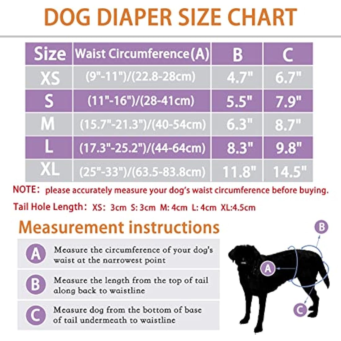 COMSLE Reusable Female Dog Diapers - 3 Pack Washable Absorbent Puppy Nappies