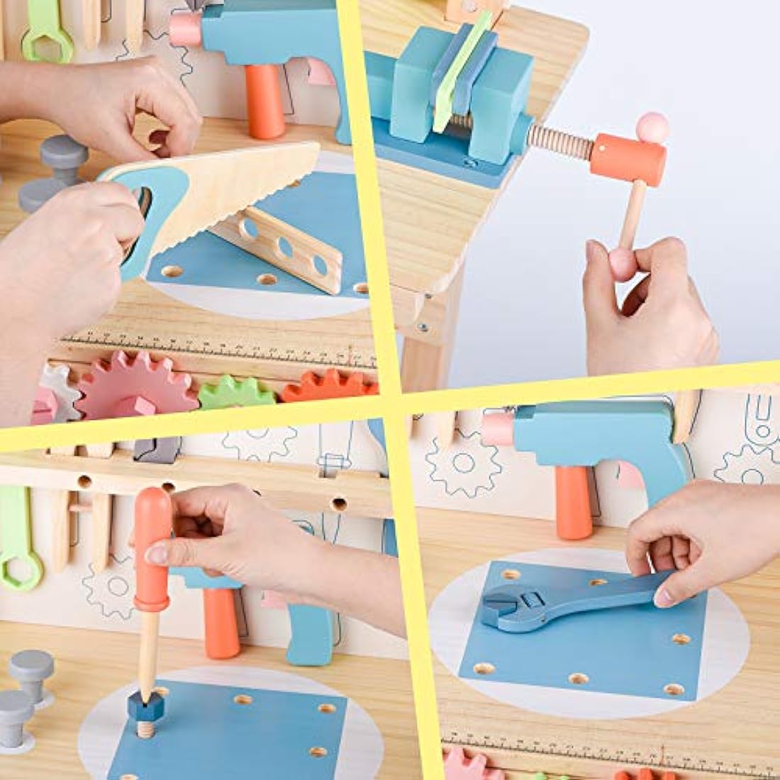 Wooden Kids Tool Bench – Educational Toy Workbench Set