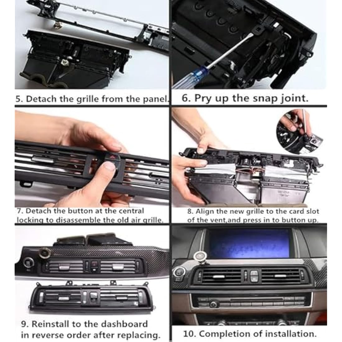 TTCR-II Center Console Air Vent Grille for BMW 5 Series F10 F11 2010-2016