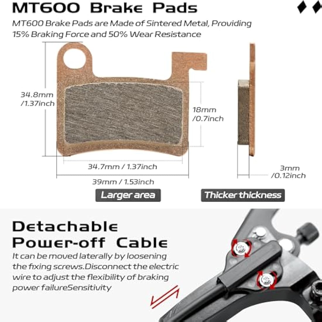 DYISLAND E-Bike Hydraulic Disc Brake Set | 4-Piston with 2.3mm Rotors