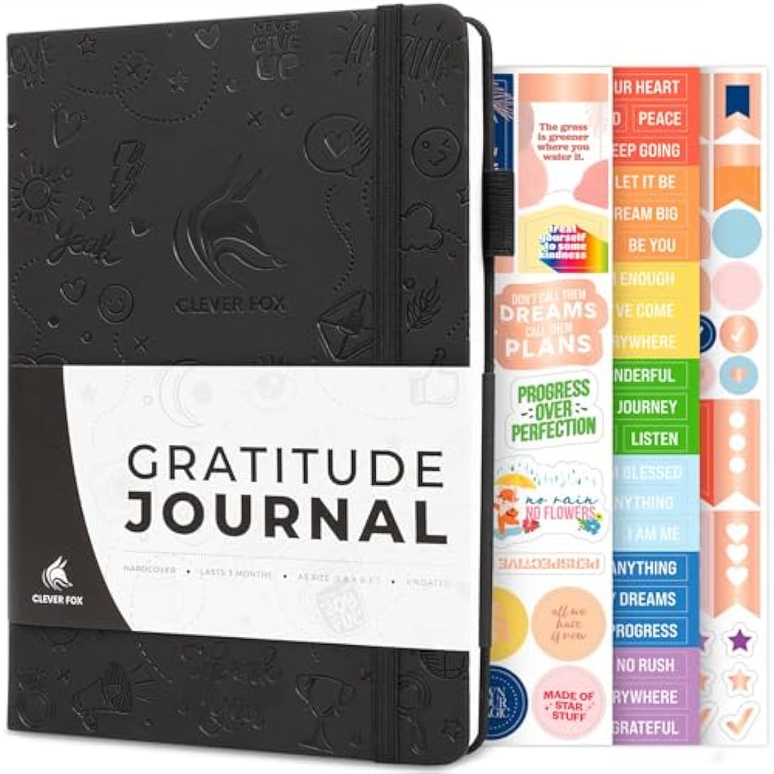 Clever Fox Gratitude Journal – A5 Vegan Leather Daily Reflection Notebook