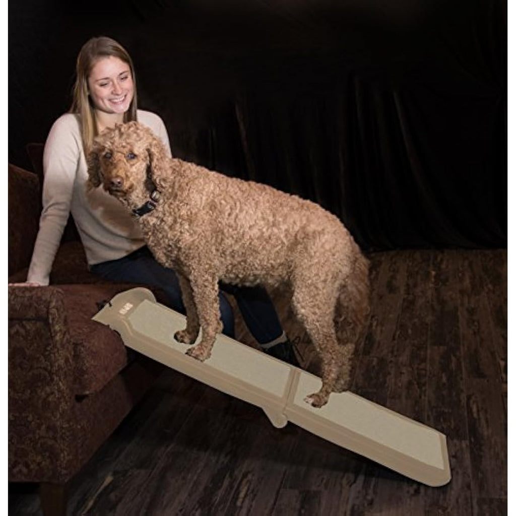 Pet Gear Bi-Fold Indoor Pet Ramp – Portable Folding Dog Ramp, Tan