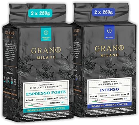 Grano Milano Ground Coffee 1kg - Italian Arabica & Robusta Variety Pack