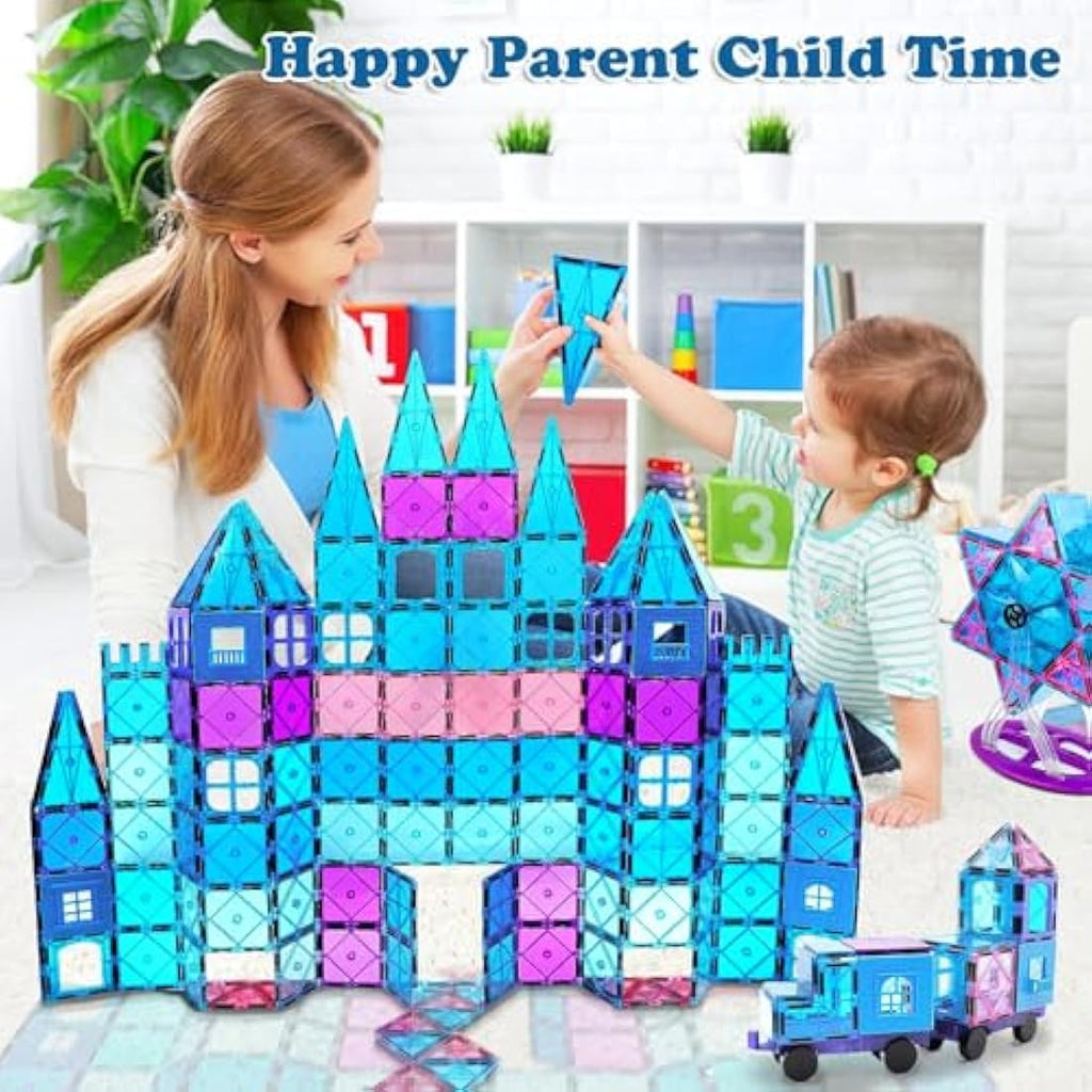 Jolof Store 102PCS Magnetic Tiles Princess Castle STEM Building Blocks