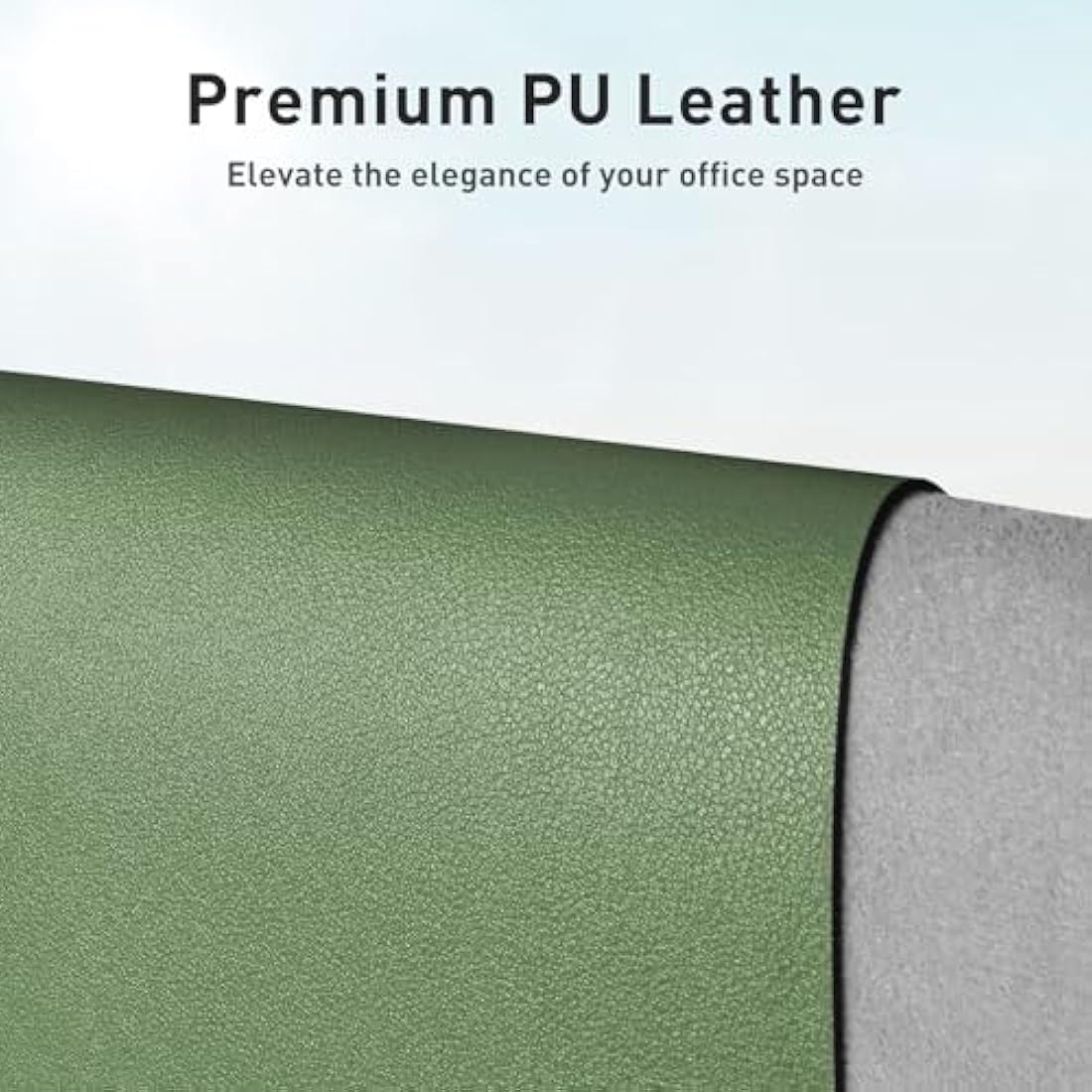 Aothia PU Leather Desk Mat – Non-Slip Mouse Pad & Protector, Olive Green
