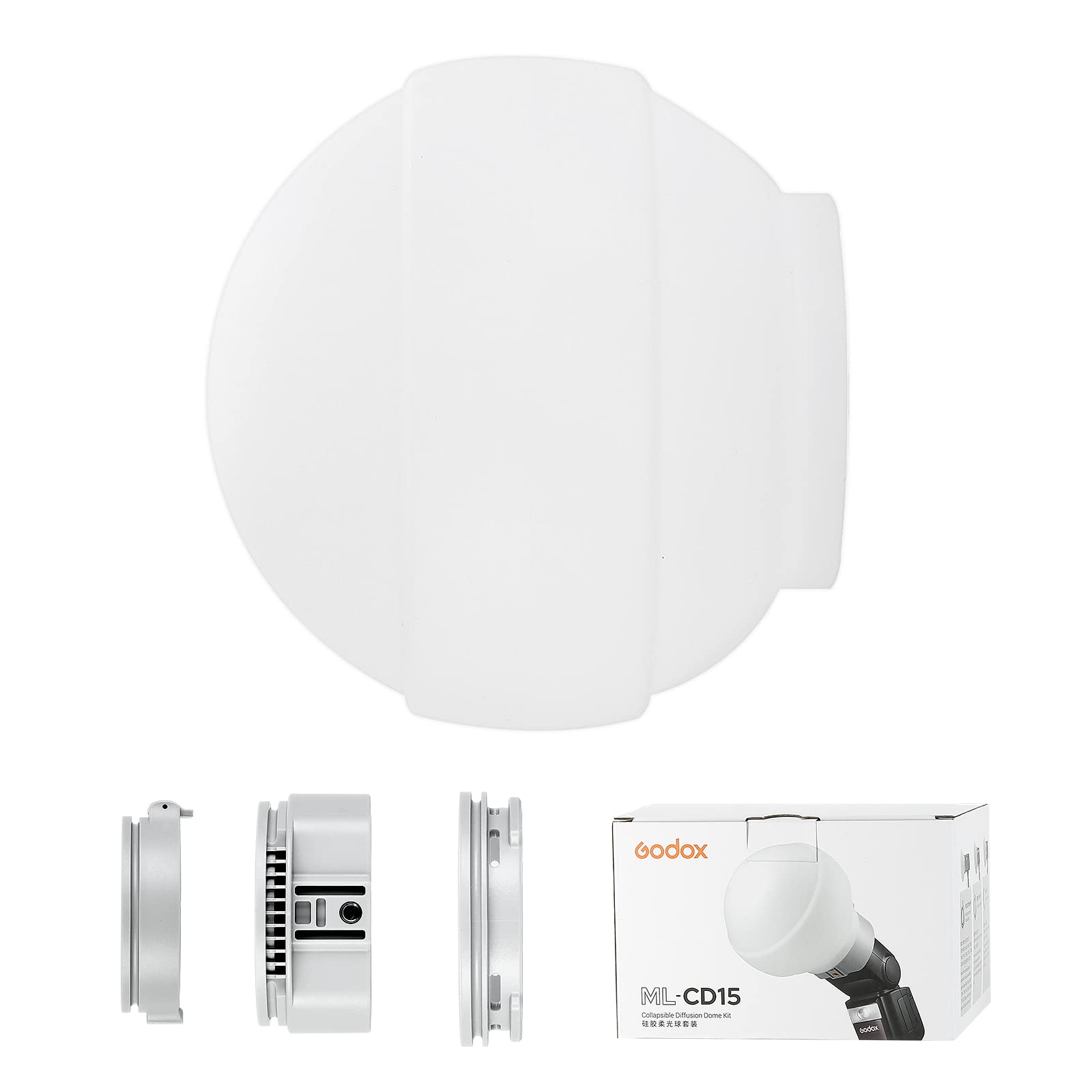 Godox ML-CD15 Foldable Dome Diffuser Kit with 3 Flash Adapters