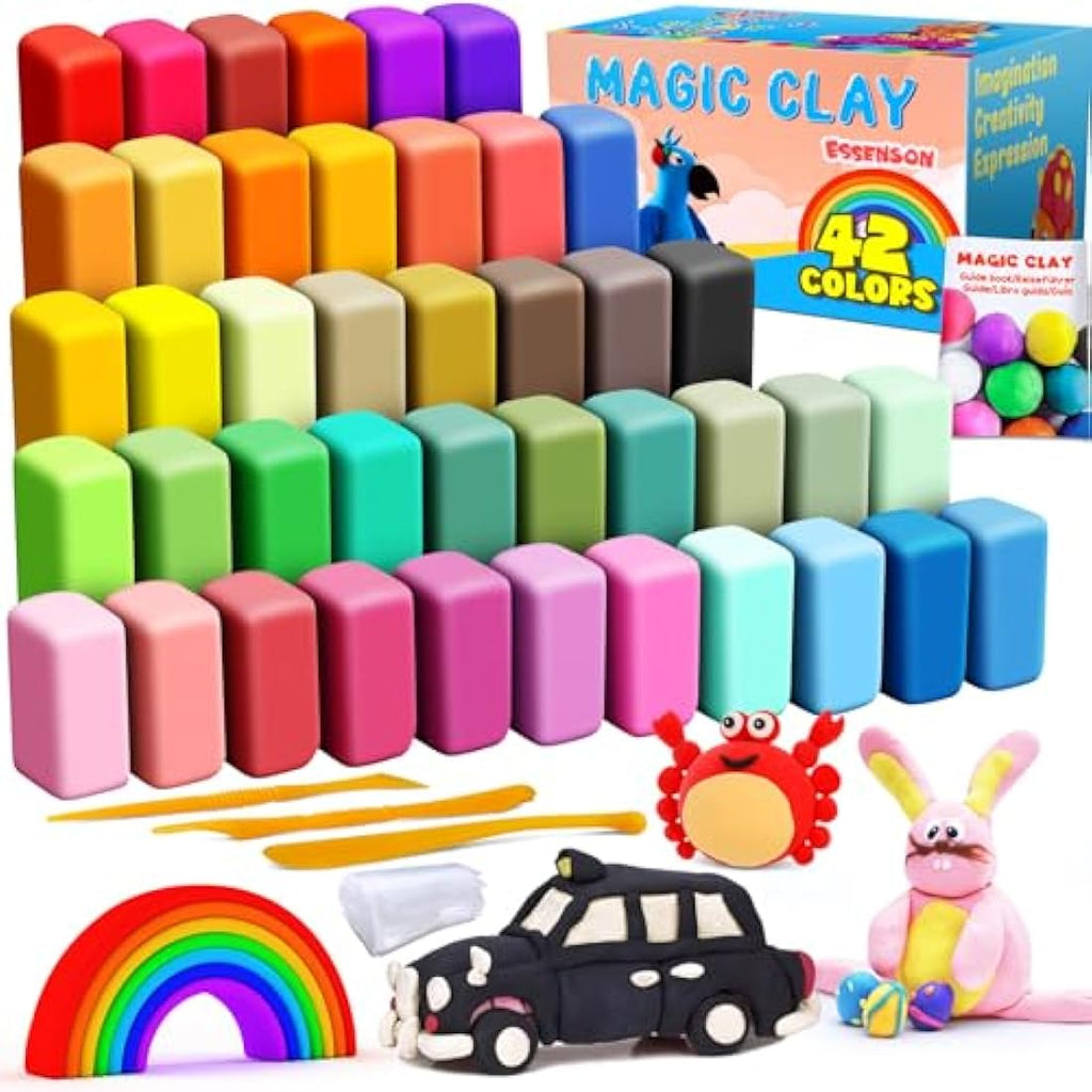 Jolof Store Air Dry Clay Kit – 42 Colours Soft Modelling Clay for Kids