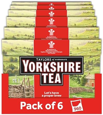 Yorkshire Tea Black Tea Bags - Bulk Pack of 6 Boxes (960 Bags Total)