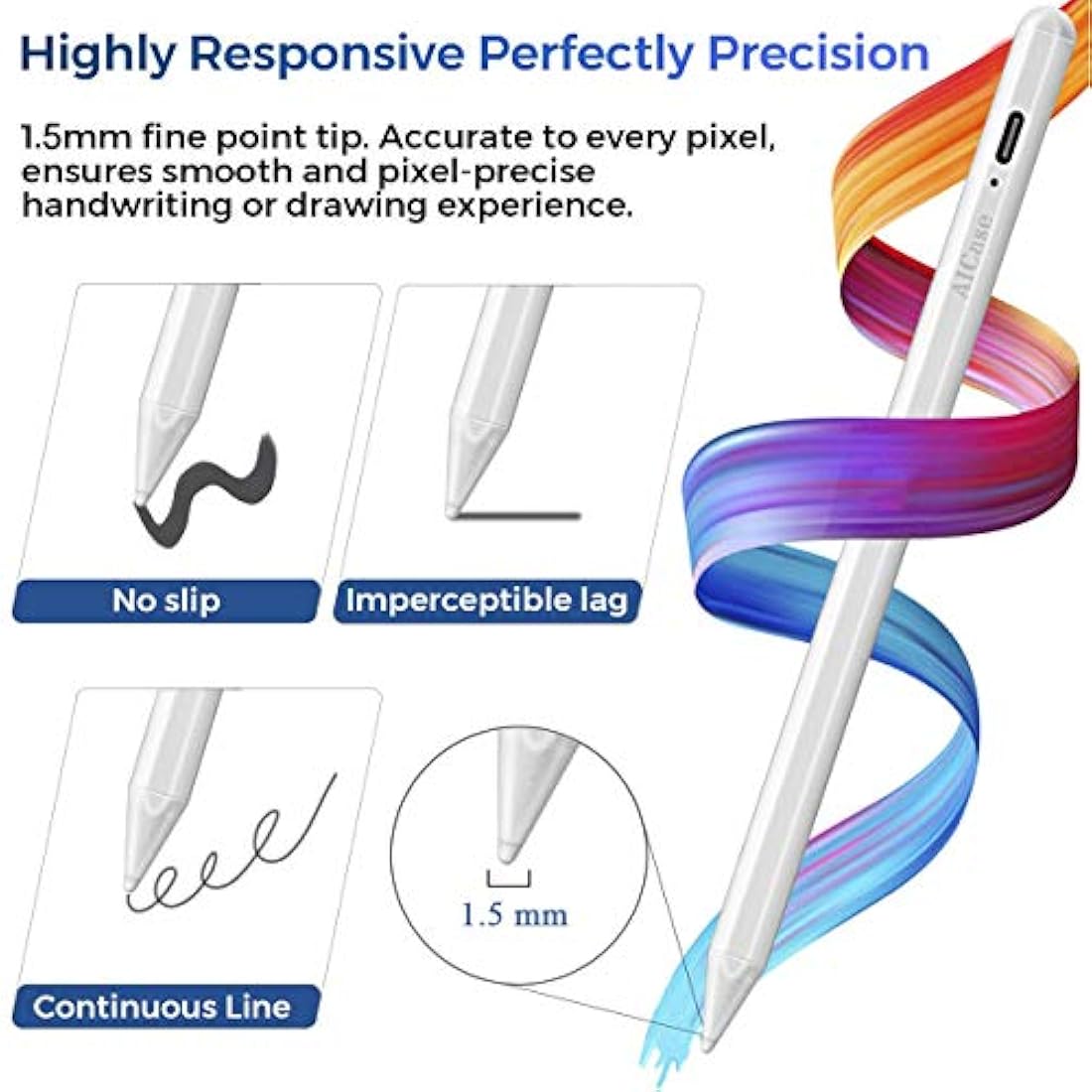 Stylus Pen for iPad – Active Pencil with Palm Rejection