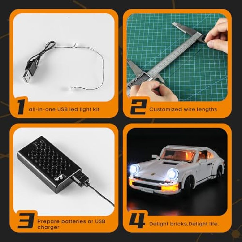 LIGHTAILING LED Light Kit for Lego Creator 10295 - Handmade USB Set