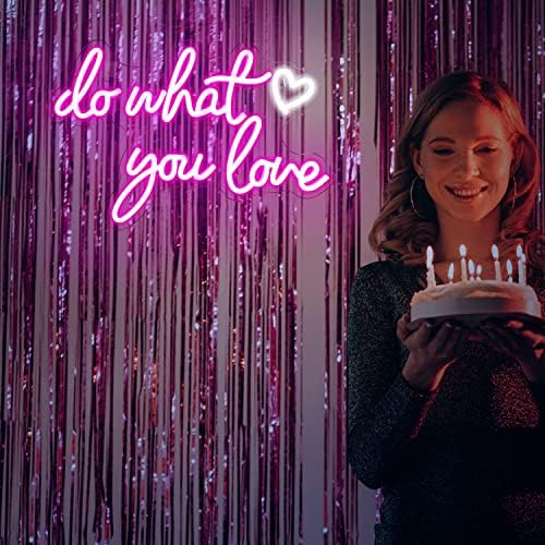 SIGNSHIP Do What You Love Neon Sign – Pink LED Wall Decor for Bedroom